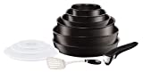 Tefal Ingenio Expertise - Set de 6 Piezas de aluminio con mango extraíble, sartenes de 22 y 26 cm + cazos de 16 y 20 cm + guisera de 24 cm + Wok de 26 cm + 3 tapas de plástico + 1 espátula  + 1 mangos