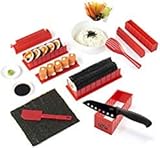 Kit para Hacer Sushi - Equipo para Hacer Sushi Edición de Lujo de AYA con Cuchillo de Sushi y Tutoriales en Video Online - Set de Sushi de 11 Piezas - Fácil y divertido - Rollitos de Maki.