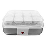Todeco - Yogurtera, Maquina para Hacer Yogur Casero - Capacidad por frasco: 0,21 L - Potencia: 21,5 W - 12 frasco, 30,6 x 25 x 12,4 cm, Blanco