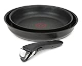 Tefal Ingenio Expertise Set 2 sartenes con Mango extraíble, Antiadherente, aptas para Todo Tipo de cocinas Incluido Inducción, Aleación, Negro, 28 cm