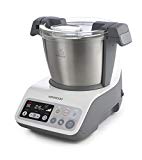 Kenwood kCook Robot de cocina, diseño compacto, hasta 4 comensales, bol de 1.5 L, más de 200 recetas en su app 800 W, Acero Inoxidable, 3 Velocidades, Gris y Blanco