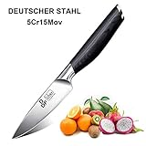DDF iohEF Cuchillo Fruta, Cuchillo de Cocina para Pelar 9.5 cm Cuchillo Acero Inoxidable de Alto Carbono Mango Ergonómico Cuchillo de Frutas y Verduras La cocinas y restaurantes Caja de Regalo