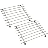 com-four salvamanteles de Acero Inoxidable 2X con Patas de Goma - salvamanteles para Olla, sartén, Fuente de Horno y Wok - 19 x 24 x 2.5 cm (2 Piezas)