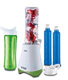 Russell Hobbs Mix & Go - Batidora de Vaso Individual (300 W, Batidora Smoothies, Sin BPA, Blanco y Verde, 2 vasos de 600 ml y 2 tubos refrigeradores) - ref. 21350-56