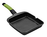 BRA PRIOR - Grill asador con rayas, 28 cm, aluminio fundido con antiadherente Teflon Classic