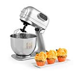 Klarstein Curve Robot de cocina • Mezclador • Pantalla LED • 5 velocidades • Sistema de rotación planetaria • 5 litros • Carcasa metálica • Accesorios • Plata