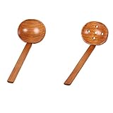 Kineca Estilo japonés Largo Mango de Madera Cuchara de Sopa Ramen Cuchara Colador Scoop Colador Hot Pot Utensilios de Cocina