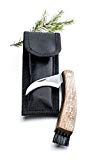 Sagaform 0000250 - Cuchillo para champiñones con funda de cañamazo