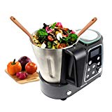 PRIXTON - Robot de Cocina Multifunción Programable: Mezclar, Batir, Picar, Cocinar al Vapor, Cocer, Freír/Incluye Báscula, Recetario y Accesorios, Acero Inoxidable | Kitchen Gourmet KG200