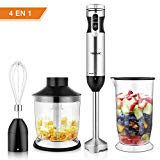 Yissvic Batidora de Mano 4 en 1 1000W con Picadora de 500ml Vaso Medidor de 700ml Control de Velocidad Libre de BPA