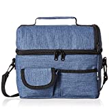PuTwo Térmica Porta Alimentos 8L Hermética Bolsa Térmica Plegable Bolso Nevera Térmica Tela Bolsas Térmicas para Llevar Comida Nevera Almuerzo para Adulto Niños Trabajo Playa Viaje -Vaquera Azul