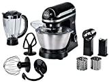 AEG KM3300 Robot de Cocina, 800 W, 6 velocidades, Aluminio, Negro, Schwarz Matt/glänzend