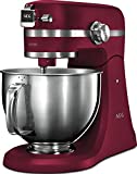 AEG KM5220 Robot Amasador, 1200W, 10 velocidades, Carcasa de metal, 4,8L, Rojo