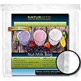 Bolsa para hacer Leches Vegetales, Smoothies, Zumos Vegetales, Mermeladas y Germinados. Malla de Legumbres para cocción. E-book de recetas gratis, videos. Reutilizable. Colador multiusos. Filtro para hacer cafe. 100% nylon de primera calidad. Certificado FDA.