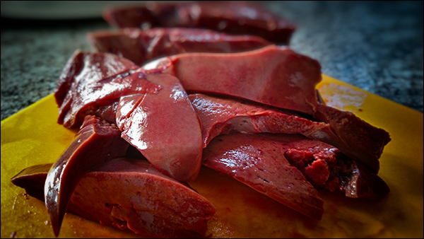 Cortes de hígado de ternera