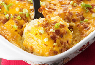 Puré de patatas gratinado con queso