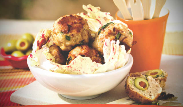 Receta de Hamburguesas con aceitunas para 24 personas