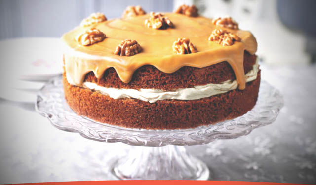 Receta de Tarta de café con nueces