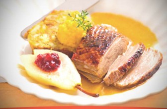 Receta de Ganso asado con relleno de calabaza