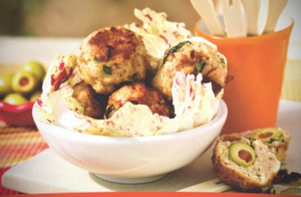 Receta de Hamburguesas con aceitunas para 24 personas